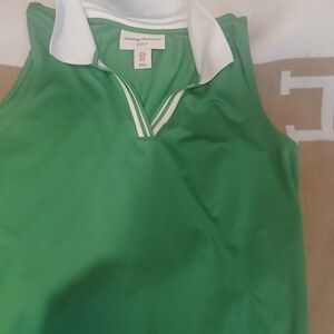Green Sleeveless Golf Polo Shirt